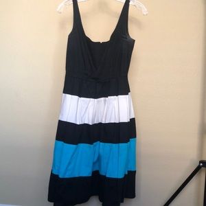 Color Block Tea Length Dress